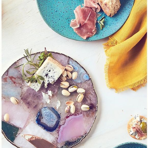 Anthropologie Composite Agate Cheese Platter Board - Picture 2 of 7